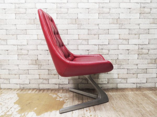 クロームクラフト CHROMECRAFT ユニコーンチェア Unicorn chair レッド ウラジミールケーガン Vladimir Kagan スタートレック V字ベース ビンテージ ●