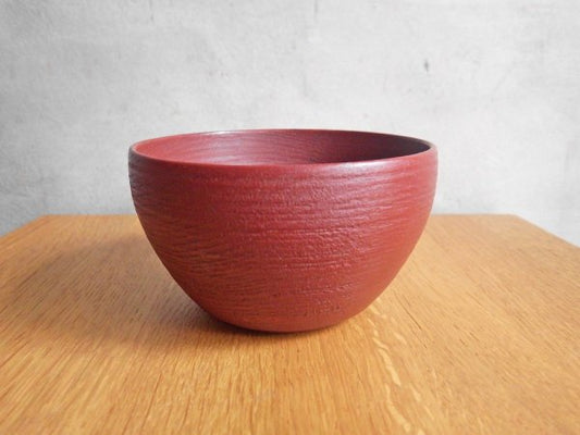 赤木明登 楡の鉢シリーズ 茶碗 4寸 赤 漆 伝統工芸 B ♪