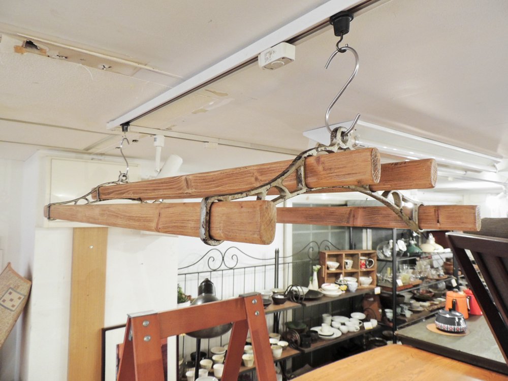 UKビンテージ シーリングラック ハンギングラック 店舗什器 古材 シャビーシック ●