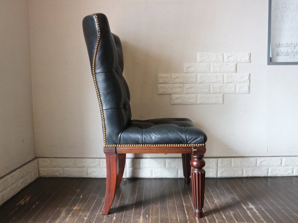 ラルフローレン ホーム RALPH LAUREN HOME ヘンレドン ダイニングチェア Telford dining chair ハイバック タフテッドレザー スタッズ 希少 アメリカ ◎