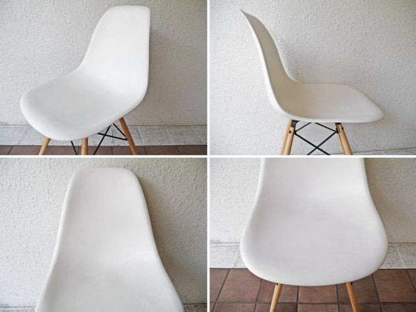 ハーマンミラー HermanMiller C&R.イームズ Eames サイドシェルチェア ダウェルレッグ ＝ DSW /  ホワイト 定価￥64,900- A ◇