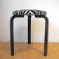 アルテック Artek スツール60 Stool60 3本脚 ブラック ゼブラ生地 2012年 アルヴァ・アアルト Alvar Aalto デザイン フィンランド 北欧家具 希少 ★