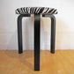 アルテック Artek スツール60 Stool60 3本脚 ブラック ゼブラ生地 2012年 アルヴァ・アアルト Alvar Aalto デザイン フィンランド 北欧家具 希少 ★