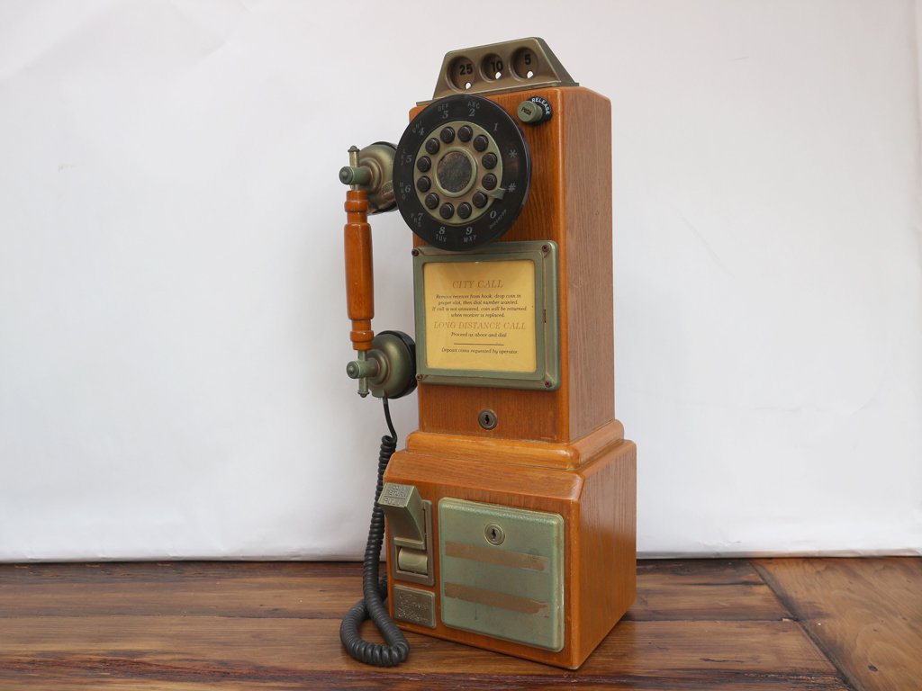 USビンテージ テレフォン USA 公衆電話 1950's アメリカ レトロ 電話機 オブジェ ◎