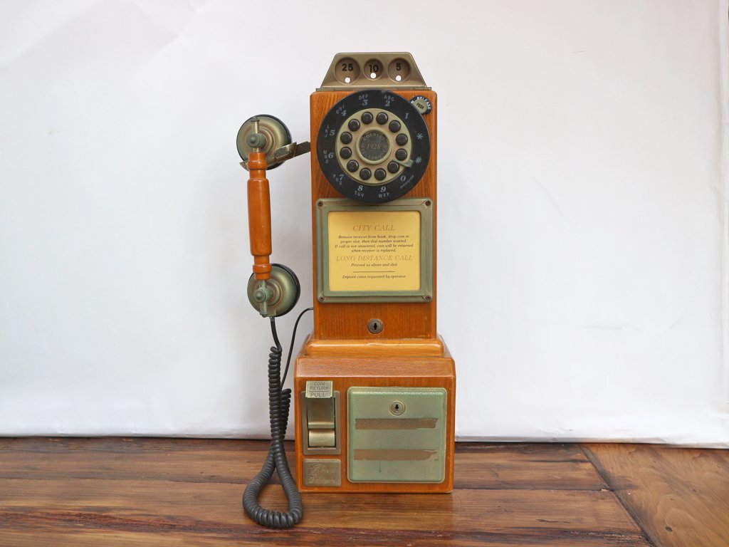 USビンテージ テレフォン USA 公衆電話 1950's アメリカ レトロ 電話機 オブジェ ◎