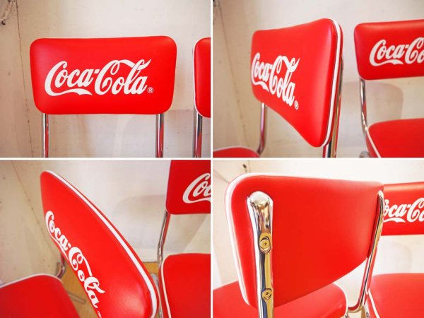 コカ・コーラ Coca Cola ダイナーチェア 2脚セット B オフィシャルライセンスプロダクト 50s アメリカンオリジナルデザイン ★