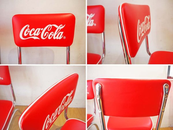 コカ・コーラ Coca Cola ダイナーチェア 2脚セット B オフィシャルライセンスプロダクト 50s アメリカンオリジナルデザイン ★