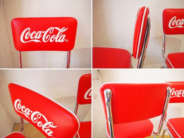 コカ・コーラ Coca Cola ダイナーチェア 2脚セット A オフィシャルライセンスプロダクト 50s アメリカンオリジナルデザイン ★
