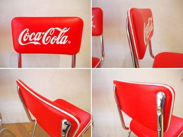 コカ・コーラ Coca Cola ダイナーチェア 2脚セット A オフィシャルライセンスプロダクト 50s アメリカンオリジナルデザイン ★