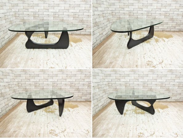 イサムノグチ Isamu Noguchi コーヒーテーブル Coffee Table ガラス天板厚19mm リプロダクト品 デザイナーズ家具 名作 ●