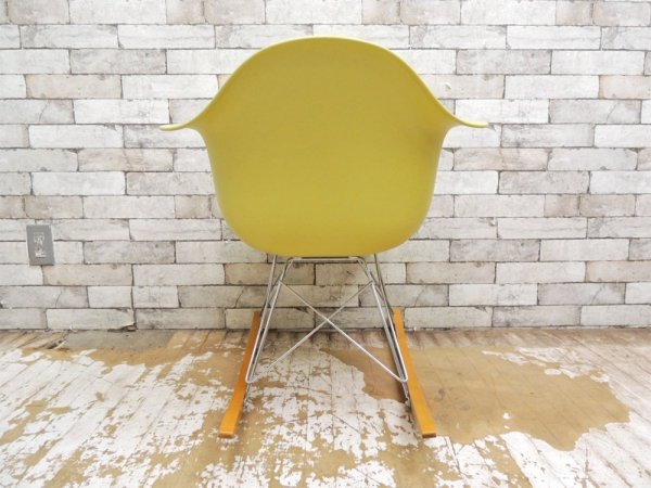 ハーマンミラー HermanMiller × ヴィトラ vitra. 廃盤 Wネーム C&R.イームズ Eames アームシェルチェア RAR ライトグリーンカラー ロッカーベース ●