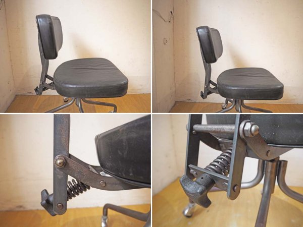 トラックファニチャー TRUCK FURNITURE デスクワークチェア DESKWORK CHAIR 本革 スチールフレーム スタッズ インダストリアル ★