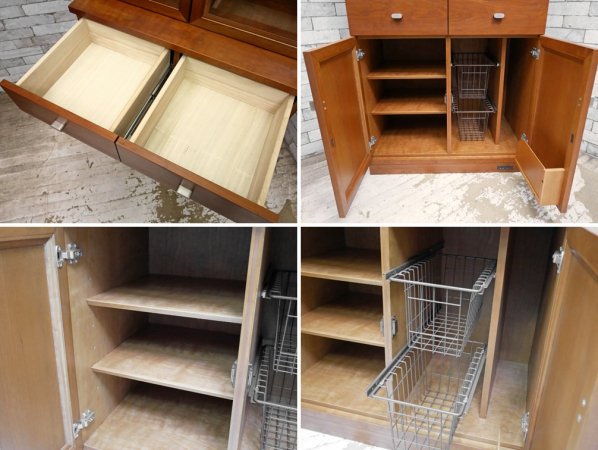 旭川家具 アーリータイムスアルファ エレール チェリー材 食器棚 カップボード IDC取扱 ●