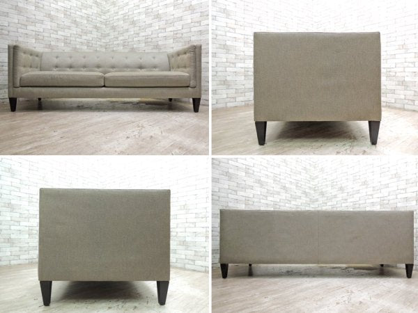 クレート＆バレル Crate＆Barrel エイダンダフテッドソファ Aidan Tufted Sofa 3シーター モダンデザイン アメリカ 定価：20万円以上 ●