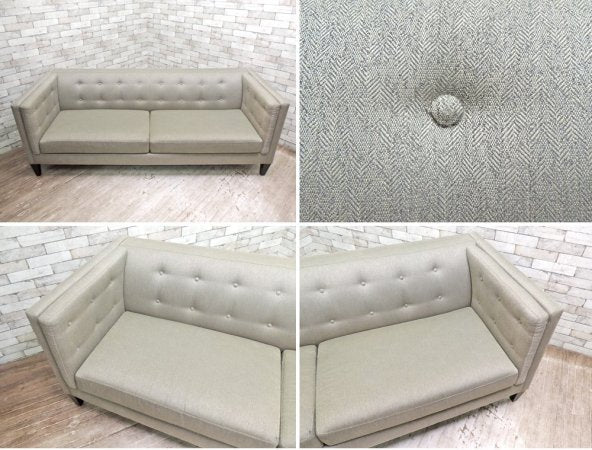 クレート＆バレル Crate＆Barrel エイダンダフテッドソファ Aidan Tufted Sofa 3シーター モダンデザイン アメリカ 定価：20万円以上 ●