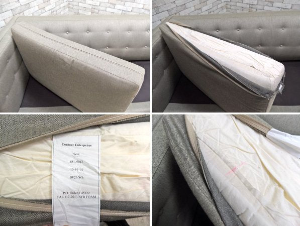 クレート＆バレル Crate＆Barrel エイダンダフテッドソファ Aidan Tufted Sofa 3シーター モダンデザイン アメリカ 定価：20万円以上 ●