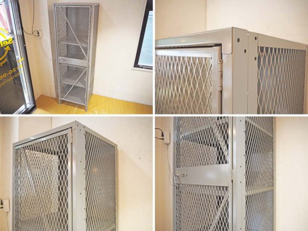 リオン LYON USA メッシュロッカー MESH LOCKER スチール グレー 収納家具 店舗什器 P.F.S取扱 ★