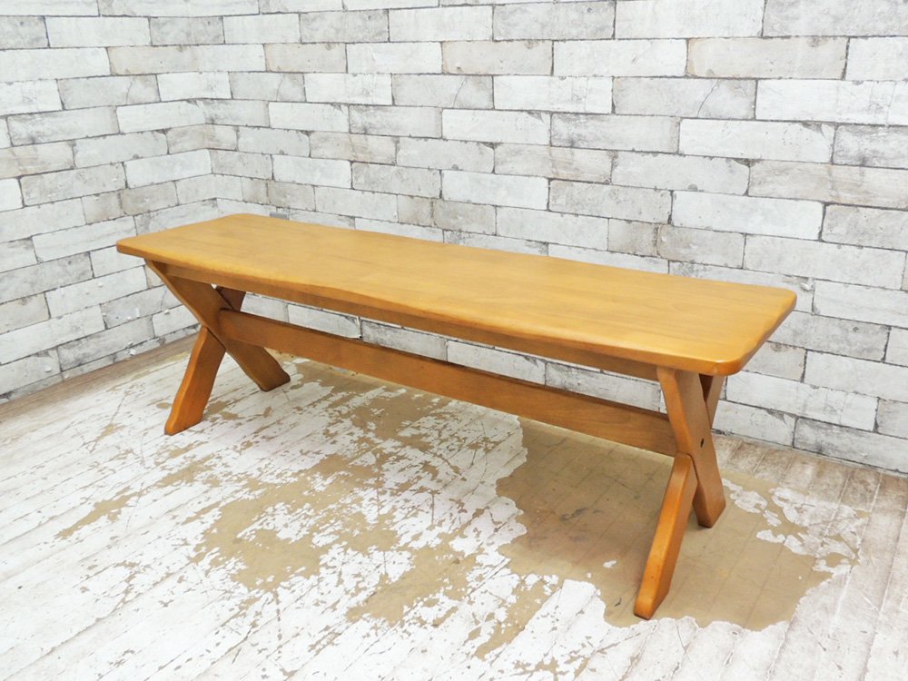 カリモク karimoku ルスティックシリーズ RUSTIC 木製 ベンチ ナチュラルカラー ●