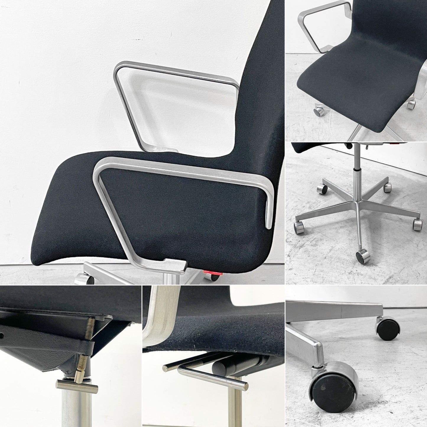 フリッツハンセン Fritz Hansen オックスフォード OXFORD チェア アームチェア ハイバック キャスター 昇降機能 ブラック アルネ・ヤコブセン 2008年製 ●