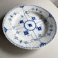 ロイヤルコペンハーゲン ROYAL COPENHAGEN ブルーフルーテッド ハーフレース ディーププレート 25.5cm 深皿 丸皿 陶器 北欧食器 廃番 美品 E ♪