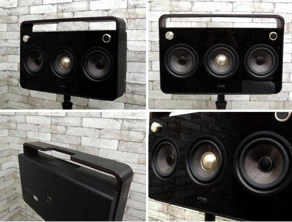 TDK 3Speaker Boombox SP-XA6803 社外スピーカースタンド＆レシーバー セット 2.1chステレオ アクティブスピーカー オーディオ ●