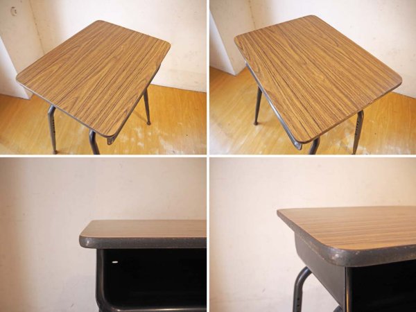 USビンテージ スクールデスク SCHOOL DESK デコラトップ 収納付 高さ調整 ミッドセンチュリー American Desk ★