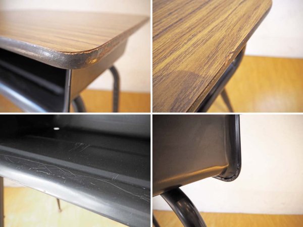 USビンテージ スクールデスク SCHOOL DESK デコラトップ 収納付 高さ調整 ミッドセンチュリー American Desk ★