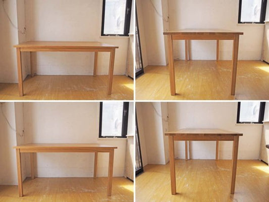 無印良品 MUJI ダイニングテーブル Dining table オーク無垢材 ワックスフィニッシュ シンプル ナチュラル W140 ★