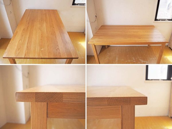 無印良品 MUJI ダイニングテーブル Dining table オーク無垢材 ワックスフィニッシュ シンプル ナチュラル W140 ★