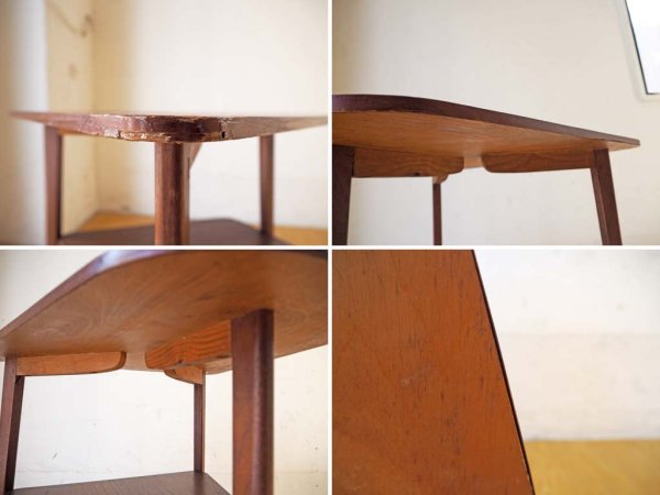 北欧ビンテージ チーク材 サイドテーブル トライアングルデザイン 3本脚 北欧家具 Teak side table ★