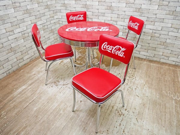コカ・コーラ Coca Cola ダイナーテーブル カフェテーブル 50sビンテージスタイル ●