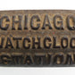 USアンティーク CHICAGO WATCHCLOCK STATION 鋳鉄 キーステーション ボックス & キーチェーン ●