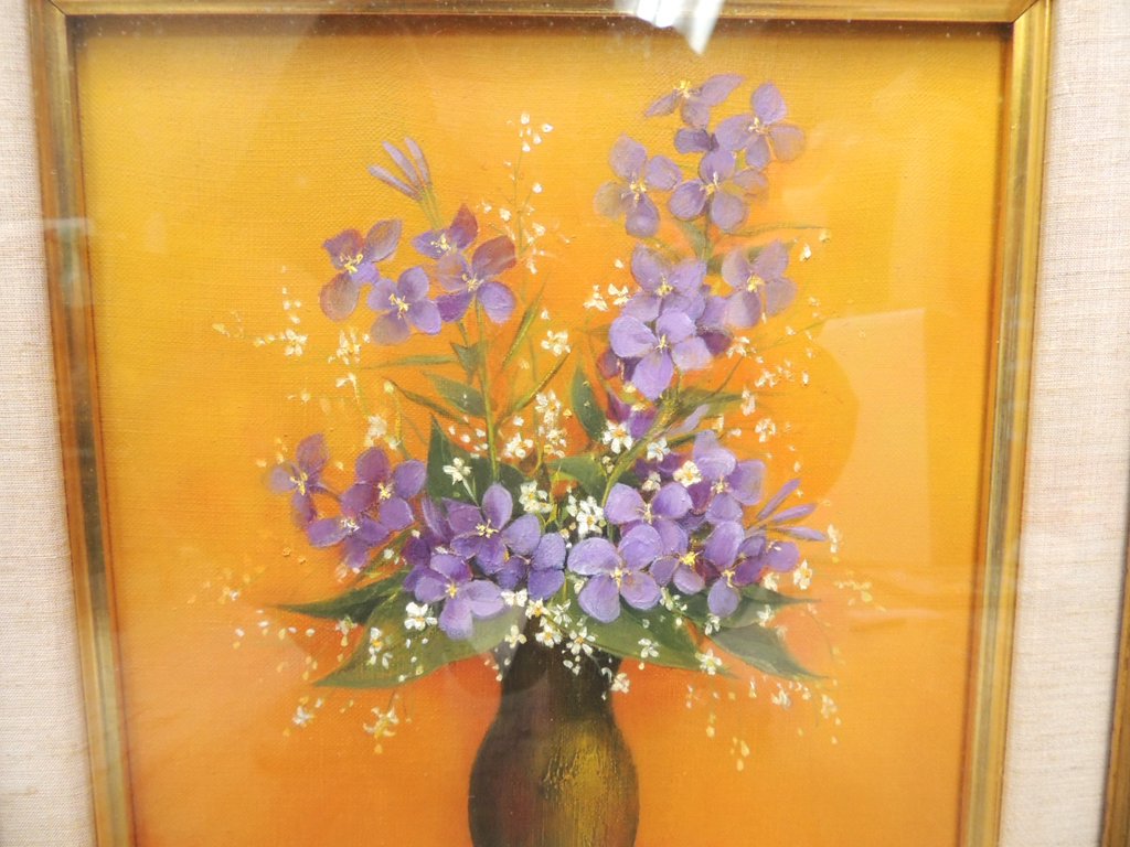 熊川昭典 野の花 花ダイコン カスミ草 1978年 静止画 日本画 ●
