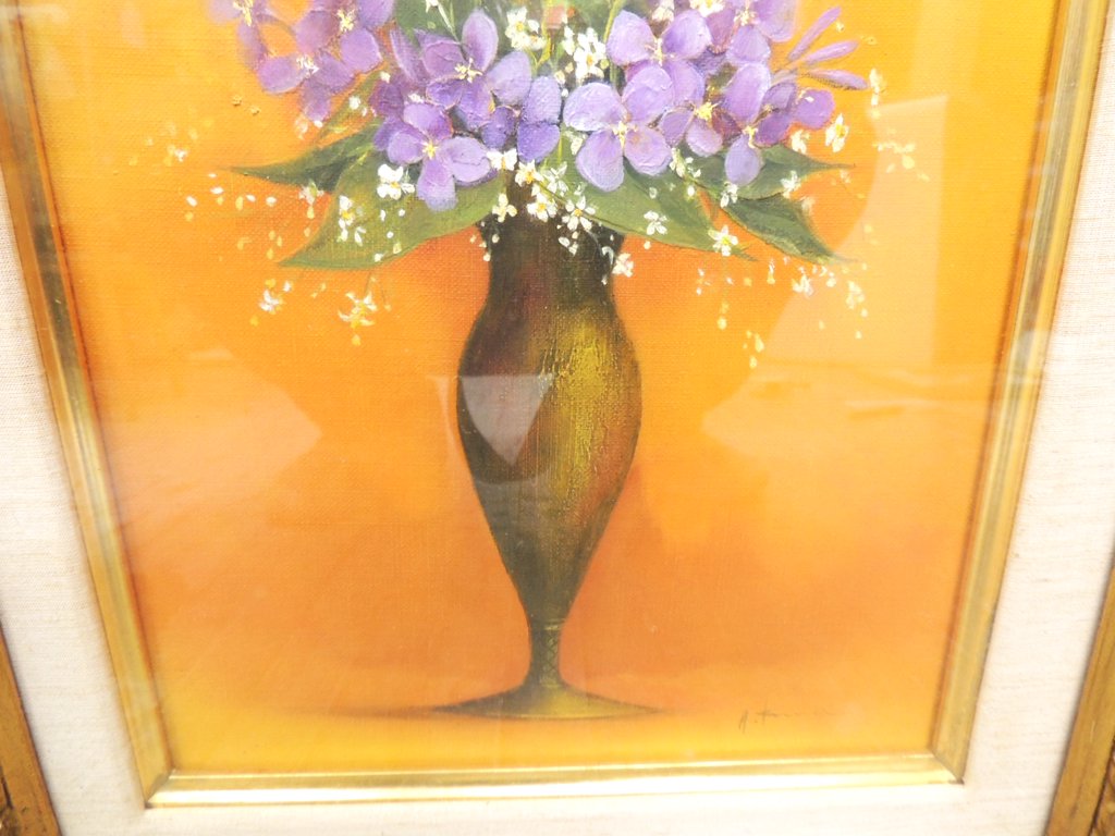 熊川昭典 野の花 花ダイコン カスミ草 1978年 静止画 日本画 ●