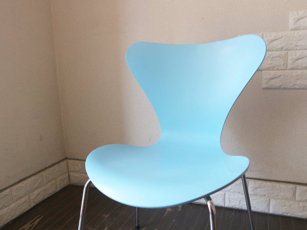 フリッツハンセン Fritz Hansen セブンチェア 廃番カラー 水色 AZUR アルネヤコブセン 北欧 プライウッド ダイニングチェア ◎