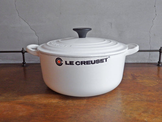 ルクルーゼ LE CREUSET ココットロンド キャセロール 両手鍋 Φ26cm ホワイト ♪