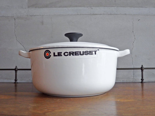 ルクルーゼ LE CREUSET ココットロンド キャセロール 両手鍋 Φ26cm ホワイト ♪