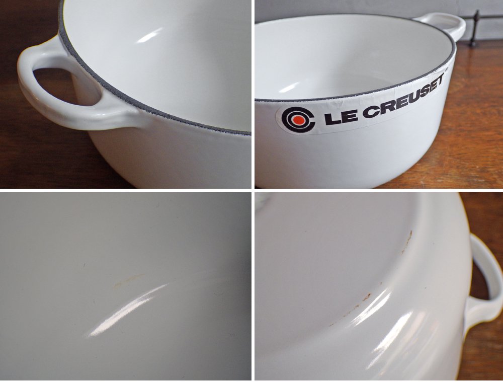 ルクルーゼ LE CREUSET ココットロンド キャセロール 両手鍋 Φ26cm ホワイト ♪