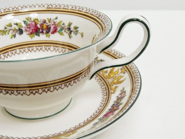 ウェッジウッド WEDGWOOD コロンビア COLUMBIA エナメル ENAMELLED カップ＆ソーサー C/S 白磁 ボーンチャイナ BONE CHINA 英国食器 A ●