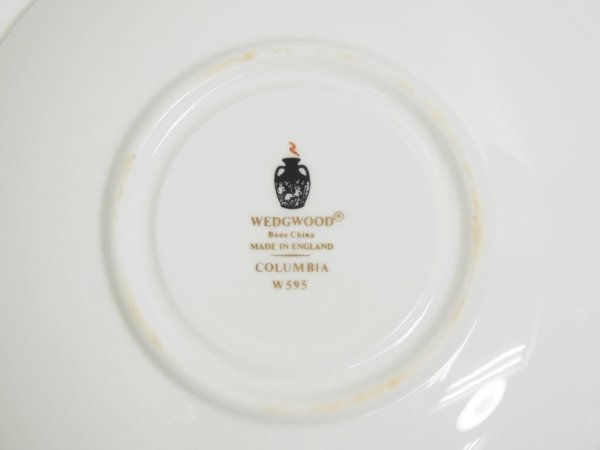 ウェッジウッド WEDGWOOD コロンビア COLUMBIA エナメル ENAMELLED カップ＆ソーサー C/S 白磁 ボーンチャイナ BONE CHINA 英国食器 A ●