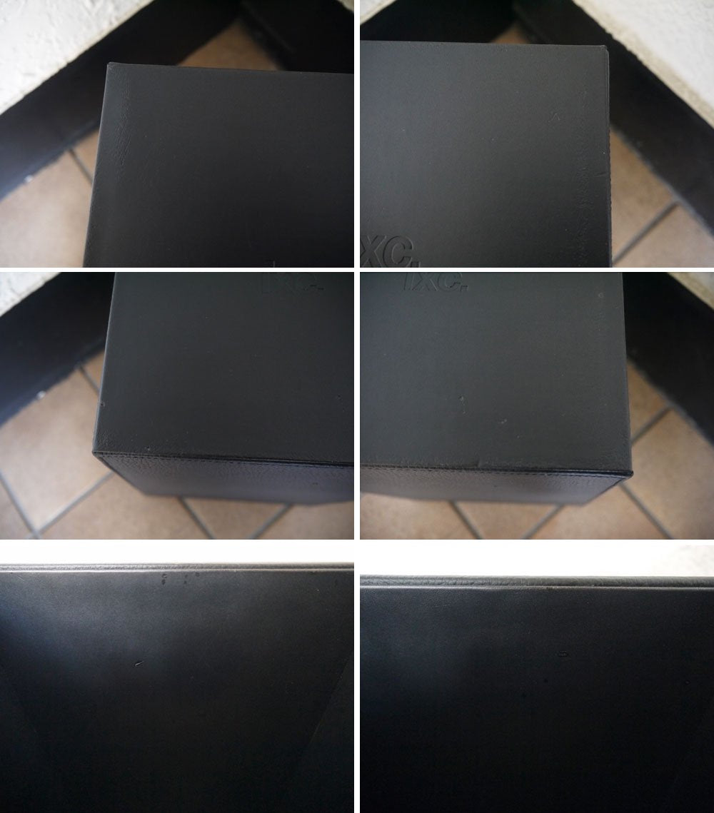カッシーナイクスシー Cassina IXC. オリジナル レザー ダストボックス ブラック ゴミ箱 フラワーベース モダンデザイン 美品 ◇