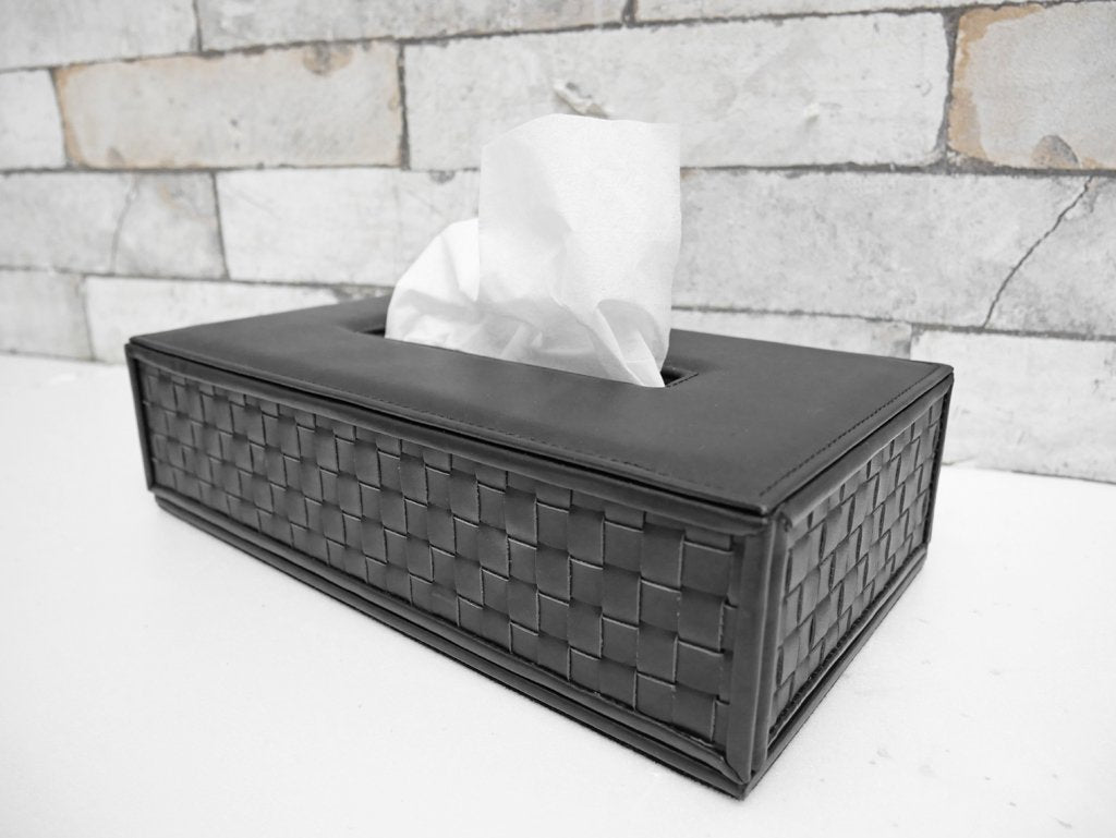 カッシーナイクスシー Cassina IXC. オリジナル ティッシュボックス Leather tissue box ブラック 牛革 モダンデザイン イタリア ●