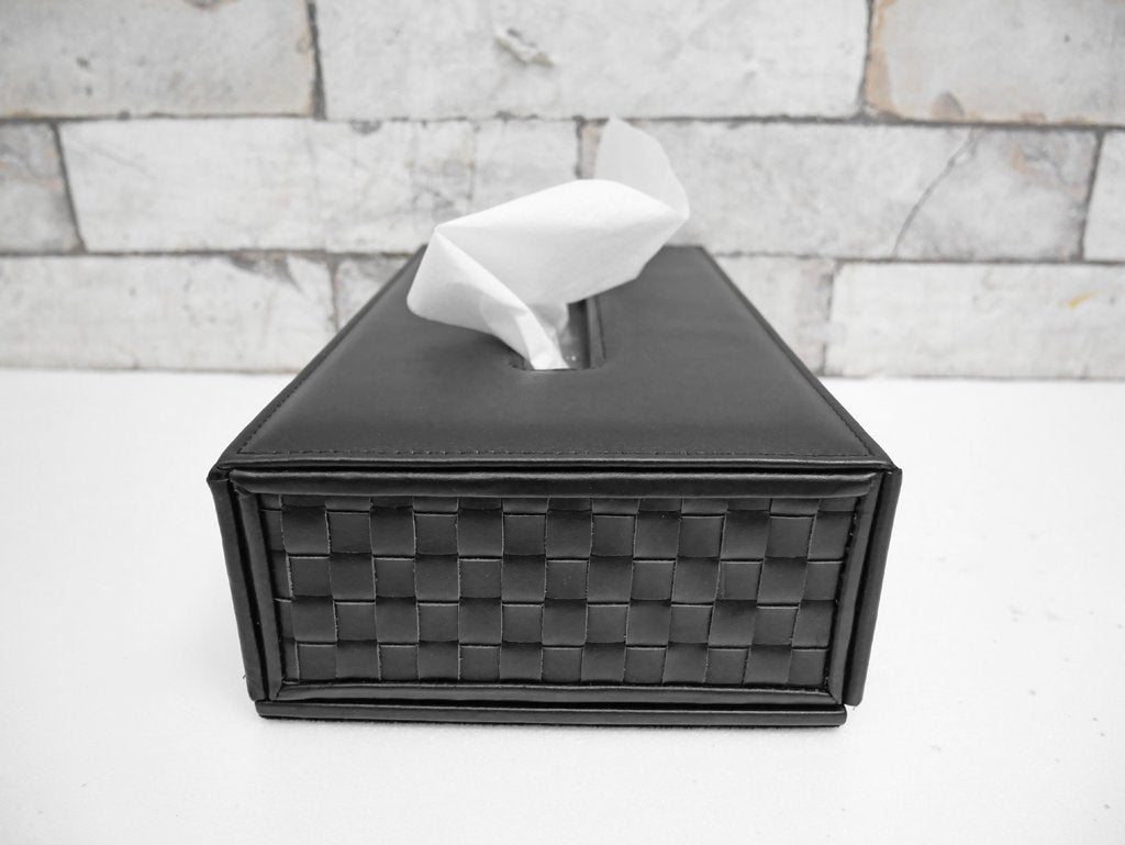 カッシーナイクスシー Cassina IXC. オリジナル ティッシュボックス Leather tissue box ブラック 牛革 モダンデザイン イタリア ●