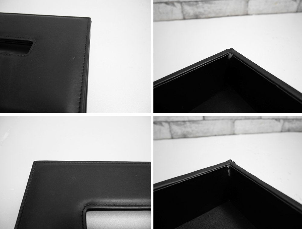 カッシーナイクスシー Cassina IXC. オリジナル ティッシュボックス Leather tissue box ブラック 牛革 モダンデザイン イタリア ●