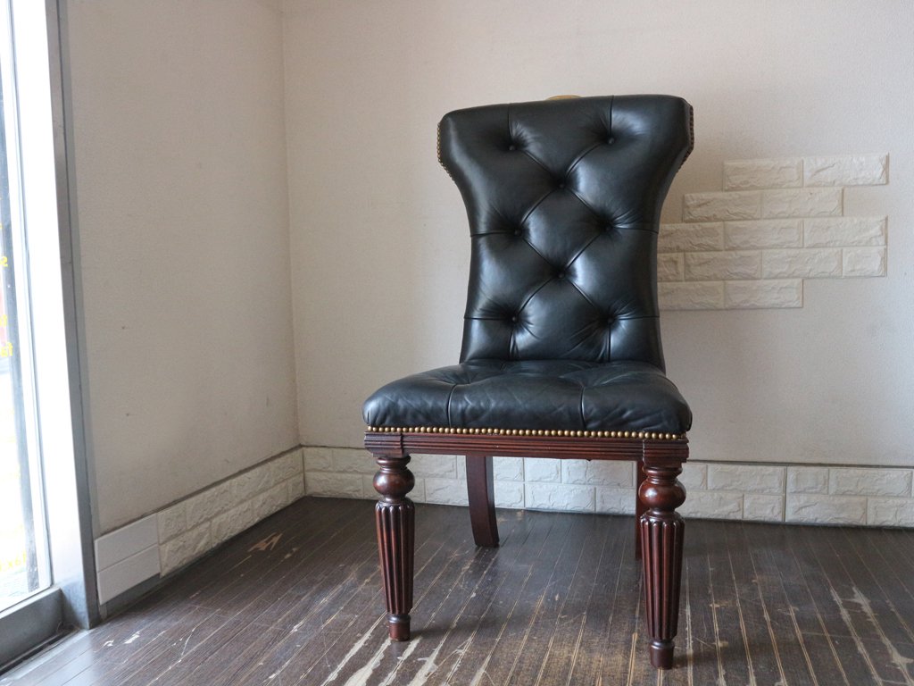 ラルフローレン ホーム RALPH LAUREN HOME ヘンレドン ダイニングチェア Telford dining chair ハイバック タフテッドレザー スタッズ 希少 アメリカ ◎