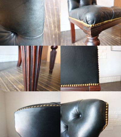 ラルフローレン ホーム RALPH LAUREN HOME ヘンレドン ダイニングチェア Telford dining chair ハイバック タフテッドレザー スタッズ 希少 アメリカ ◎
