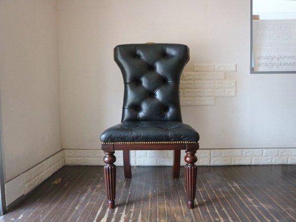 ラルフローレン ホーム RALPH LAUREN HOME ヘンレドン ダイニングチェア Telford dining chair ハイバック タフテッドレザー スタッズ 希少 アメリカ ◎