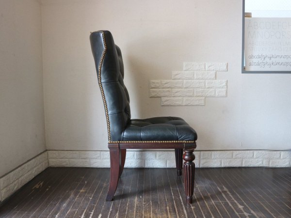 ラルフローレン ホーム RALPH LAUREN HOME ヘンレドン ダイニングチェア Telford dining chair ハイバック タフテッドレザー スタッズ 希少 アメリカ ◎
