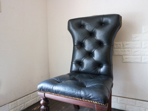 ラルフローレン ホーム RALPH LAUREN HOME ヘンレドン ダイニングチェア Telford dining chair ハイバック タフテッドレザー スタッズ 希少 アメリカ ◎