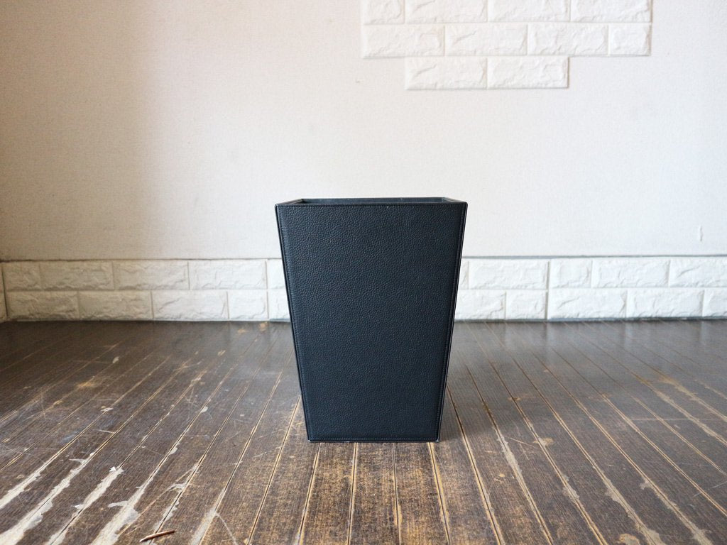 カッシーナ イクスシー Cassina IXC. オリジナル レザー ダストボックス ブラック ゴミ箱 モダンデザイン イタリア ◎
